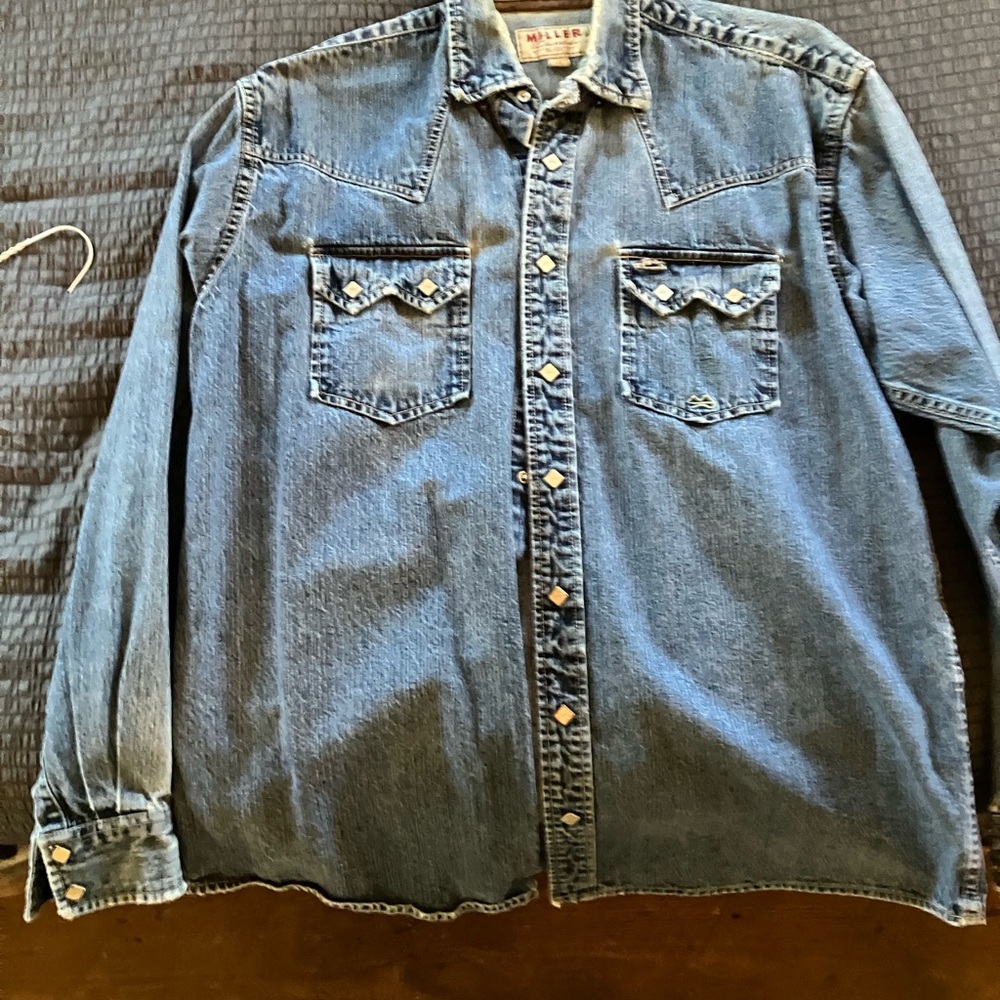 Blue Denim Button-Up Shirt